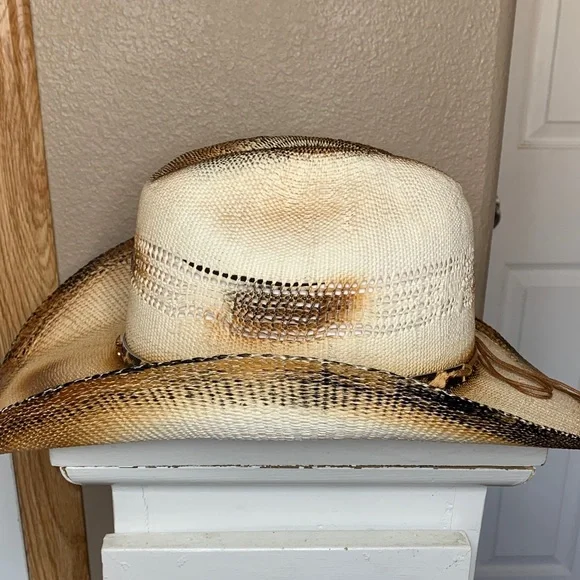 COWGIRL Desert Ember Ivory Distressed Hat with Band One Size - Picture 4 of 5